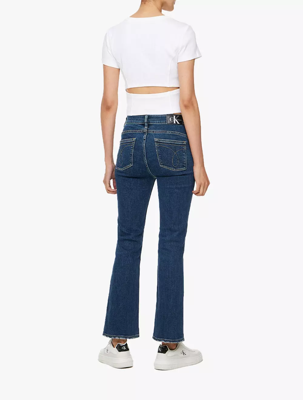 Jual Calvin Klein CALVIN KLEIN JEANS RIBBED OPEN BACK CROP TOP