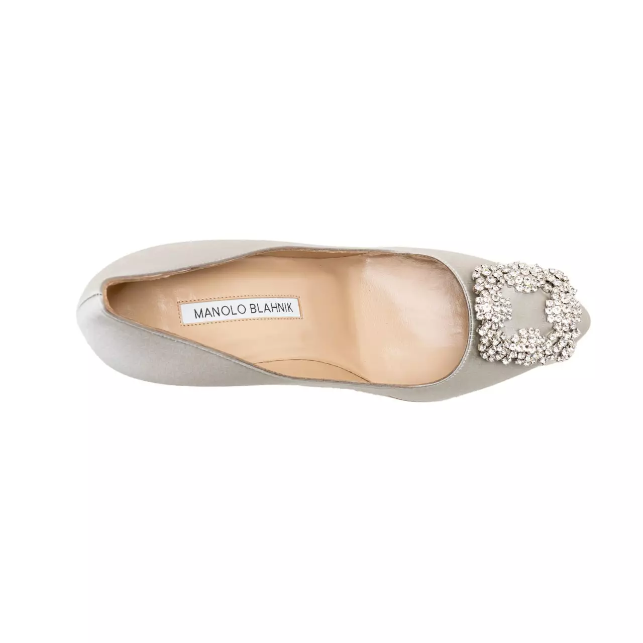 Hangisi 70 Satin Pumps With CLC Crystal Buckle Medium Grey