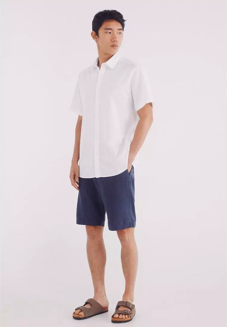 Short-Sleeved Linen Shirt