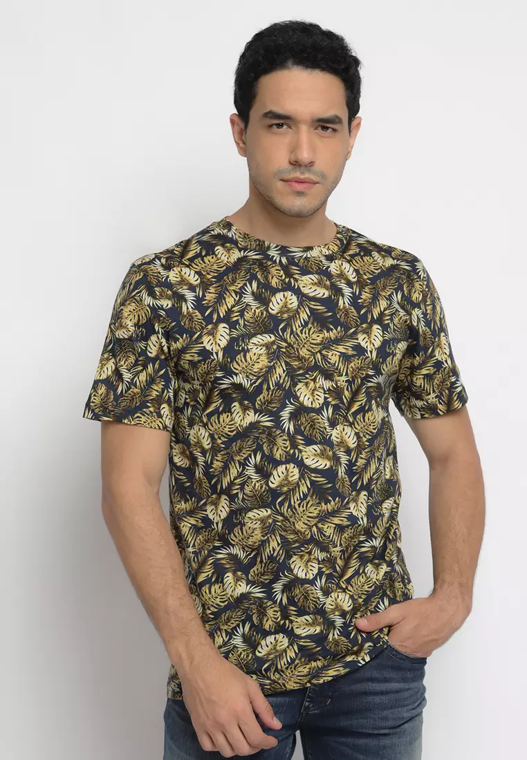 Navy Gold Leaf T-Shirt