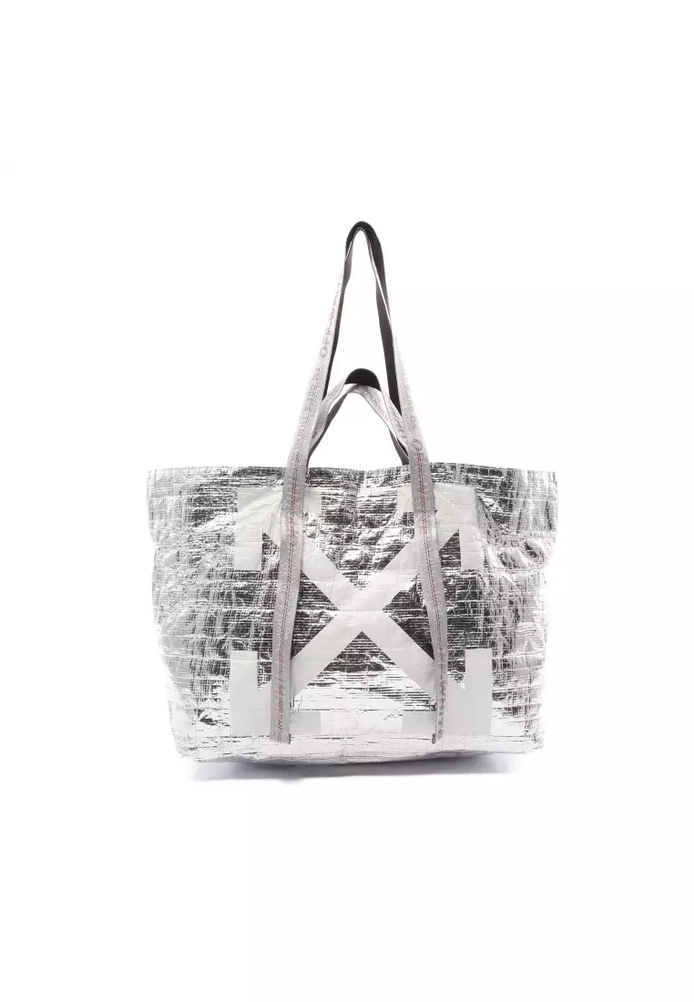 Off white 2025 tote bag silver