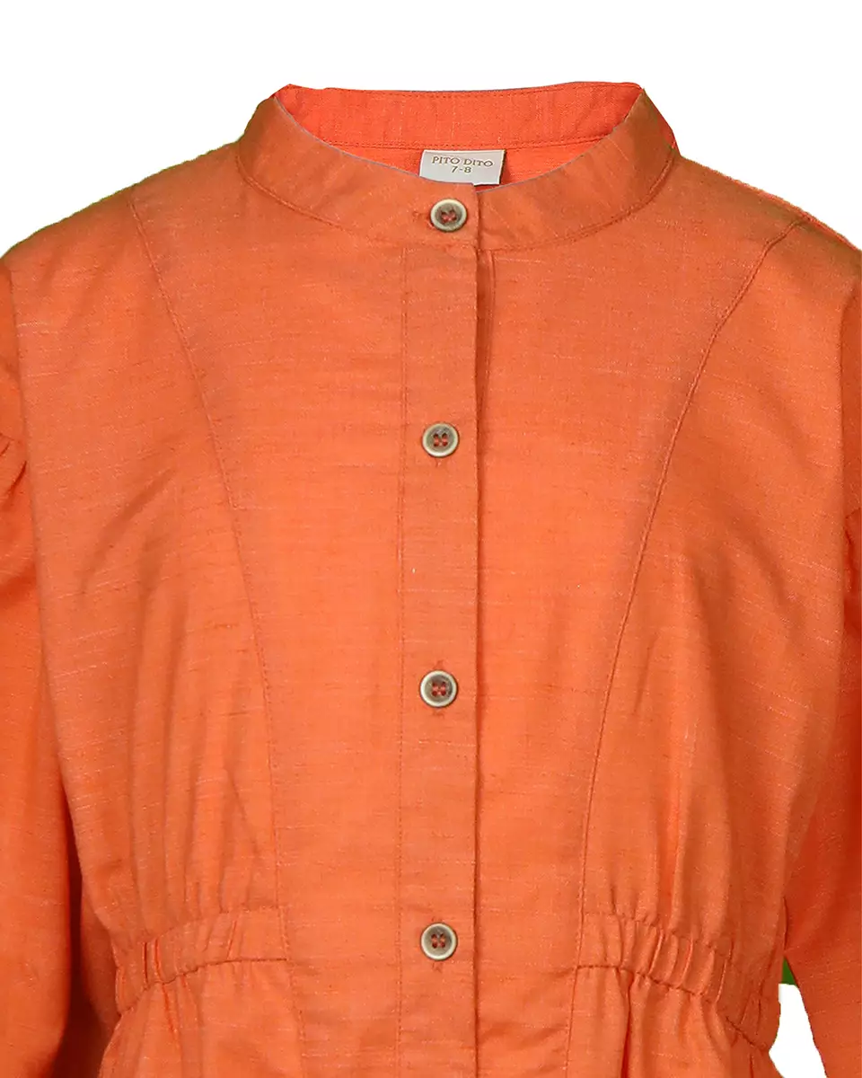 Pito Dito Girl Tangerine Dress Gamis Anak Orange