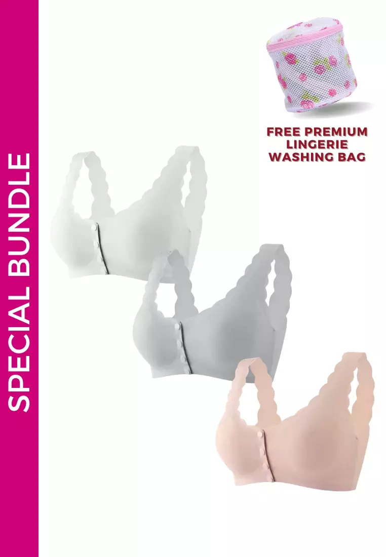 3 Pack Premium Mikko Seamless Nursing Bra Paded Push Up Bra Bundle D