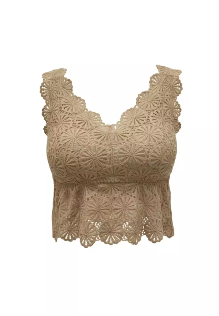 Premium Rebecca Bralette Top in Brown