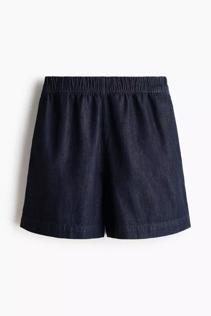 Denim pull-on shorts