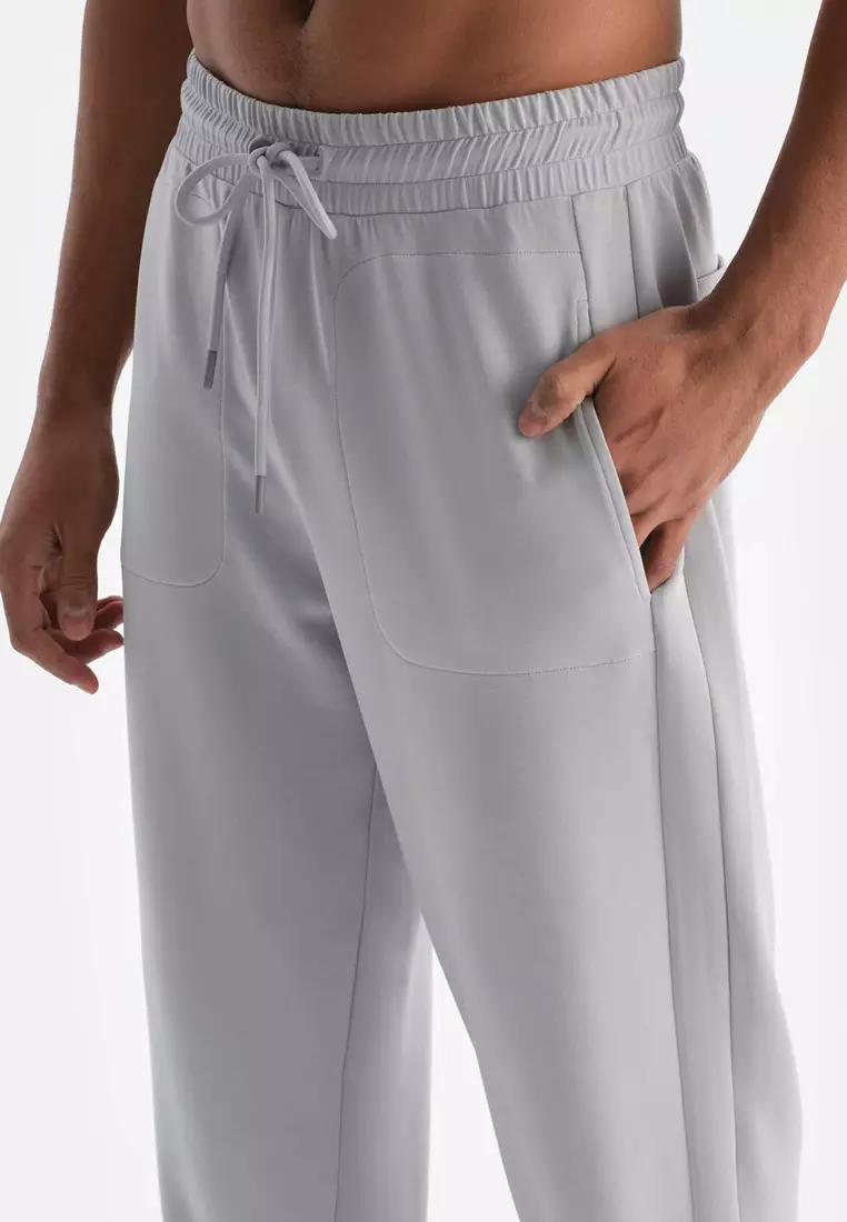 Grey Trousers, Regular, Long Leg, Activewear for Men