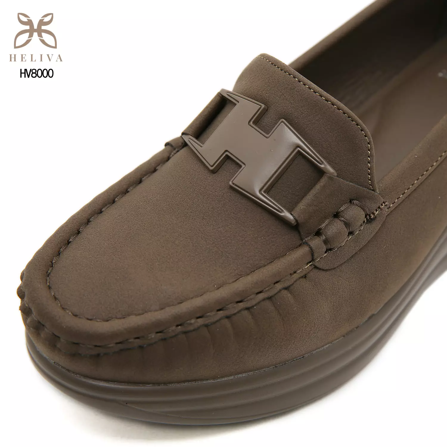HELIVA HILARY Minimalist H-Accent Wedge Loafers for Women HV8000