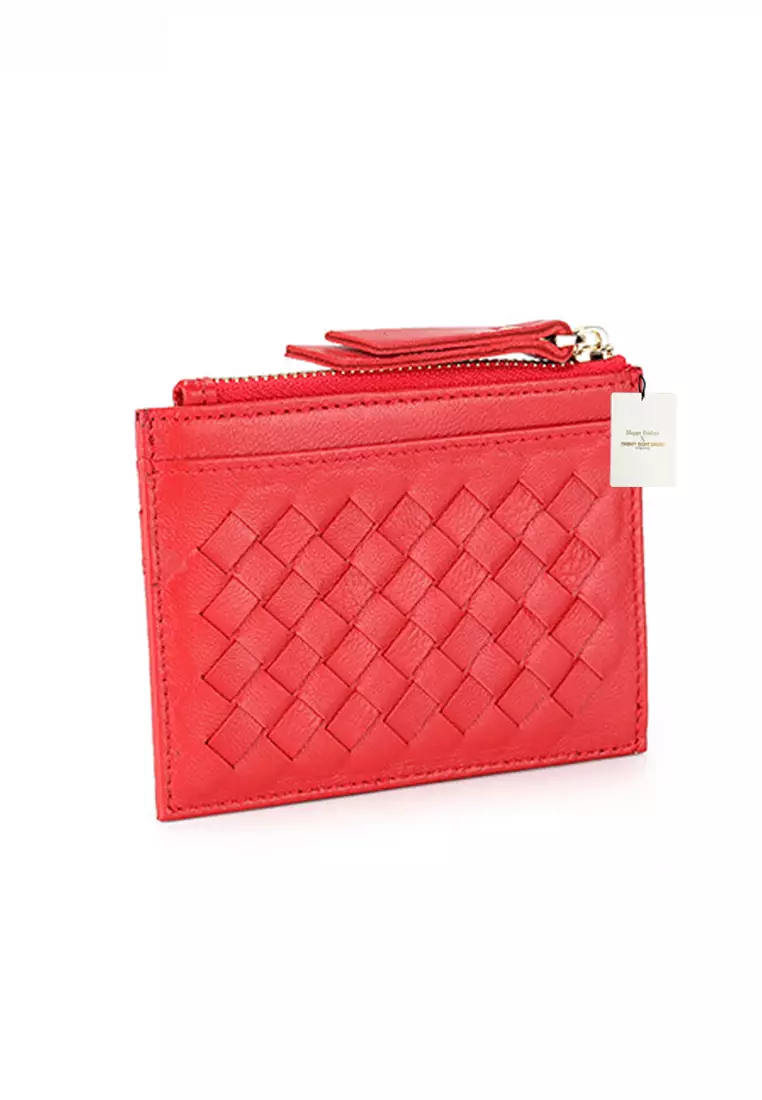 Weave Sheepskin Card Holder & Zip Purse JW YT-8809