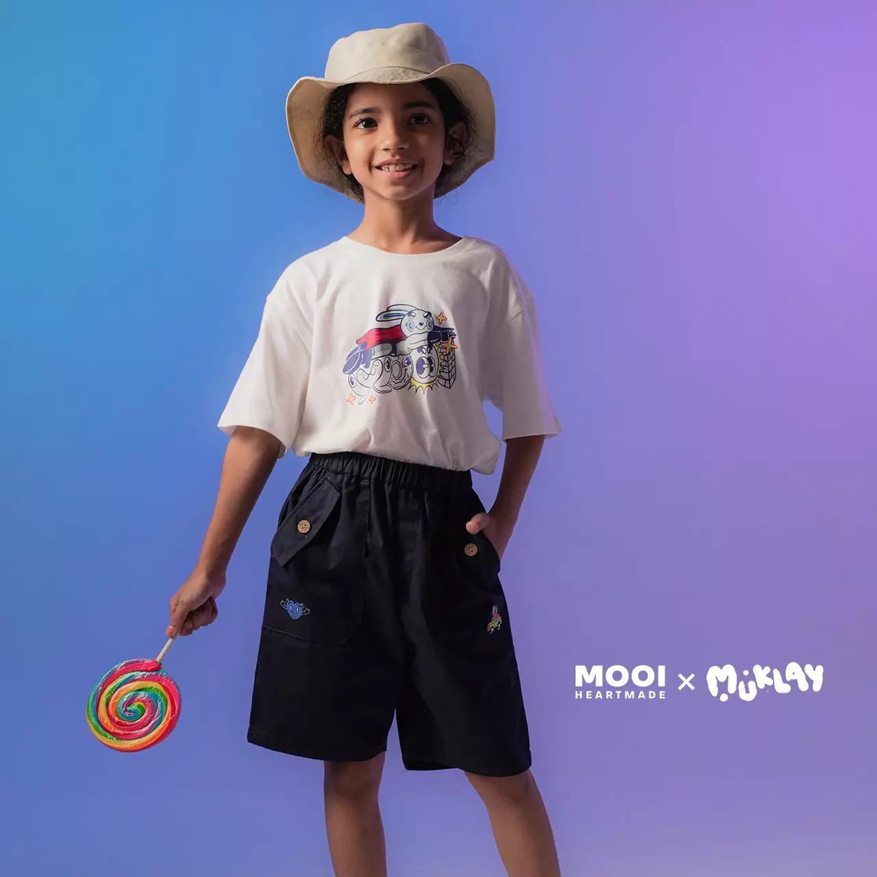 Mooi X Muklay Celana Pendek Cargo Anak Lex Short Cargo Pants Kids - Navy