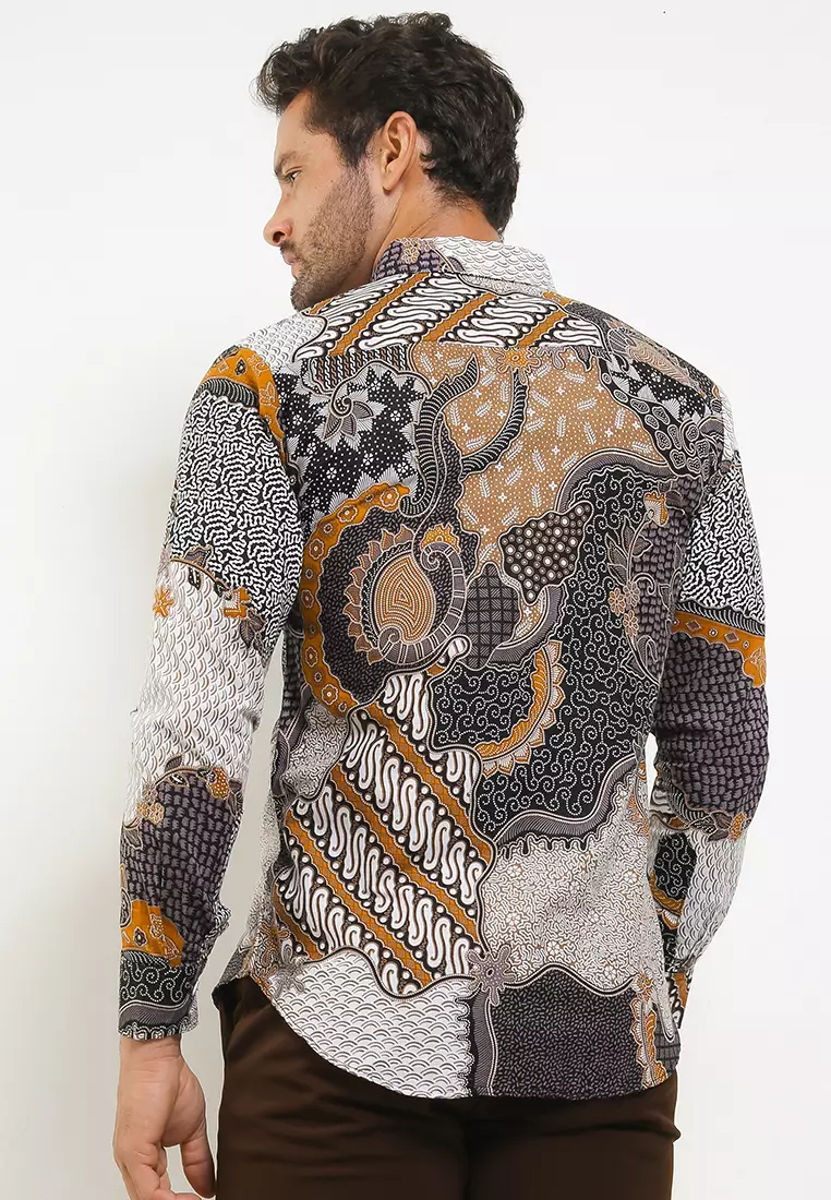 Mahendra Kemeja Batik Premium Pria Casual Modern Lengan Panjang