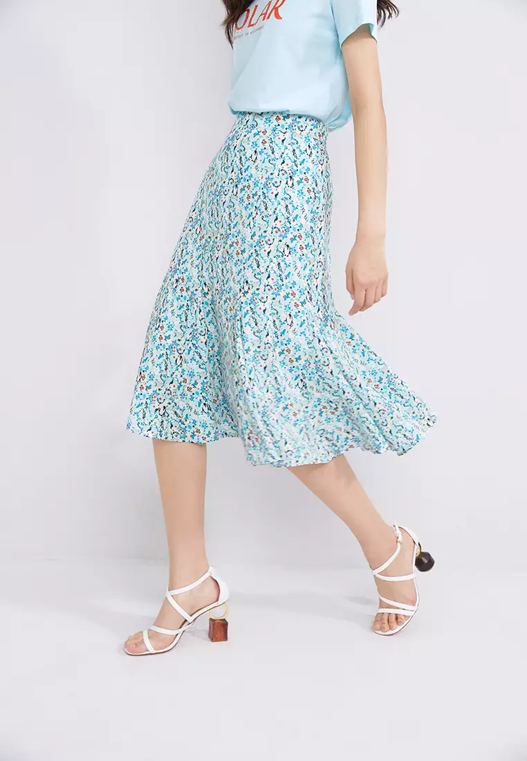 Floral Print Midi Skirt