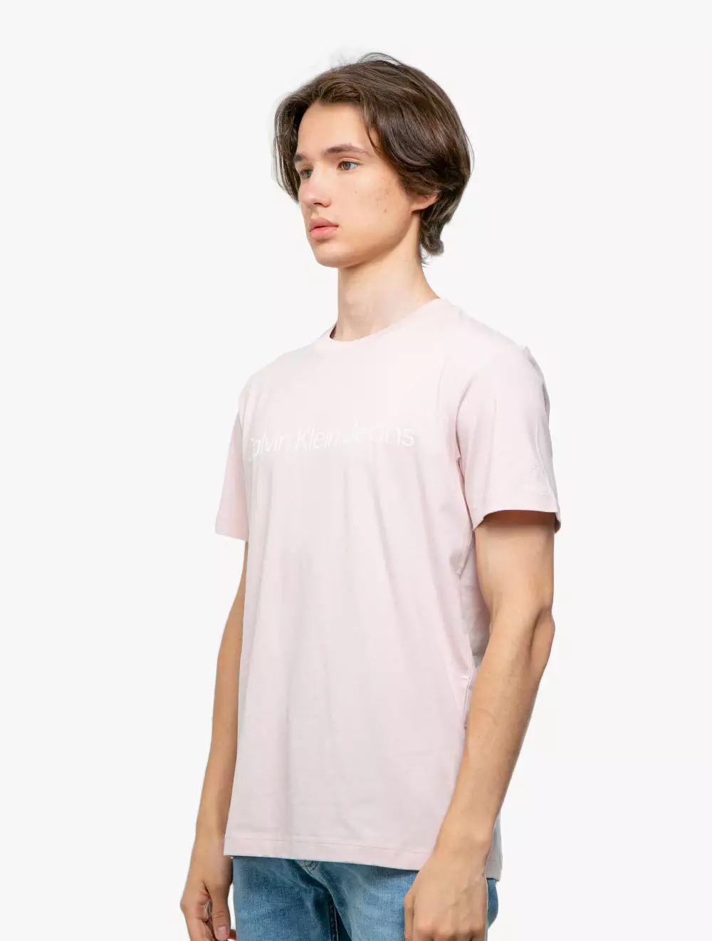 CALVIN KLEIN JEANS - MEN'S REGULAR FIT INSTITUTIONAL LOGO T-SHIRT - Pink - pink