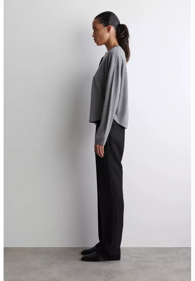 CIRCLE-CUT MERINO WOOL CARDIGAN