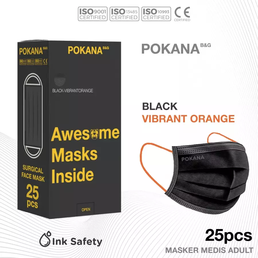 Jual Pokana POKANA B&G 4-ply Earloop Surgical Face Masker - Box Isi 25s ...