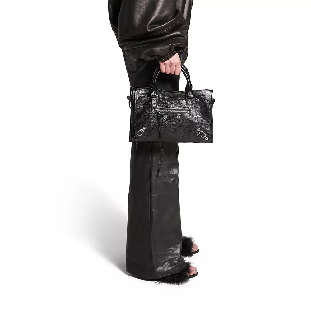 Le City Small Crinkled Bag Black