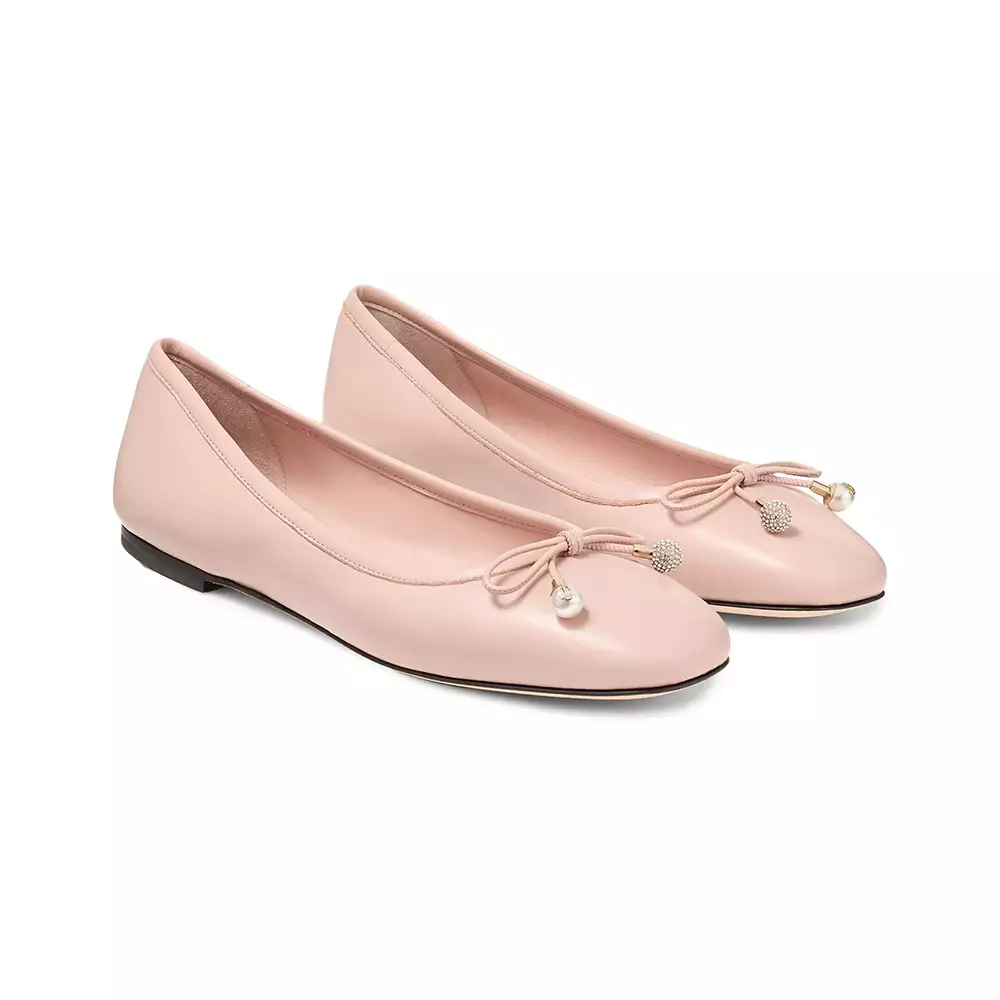 Jual Jimmy Choo Elme Nappa Leather Ballet Flats Macaron Original