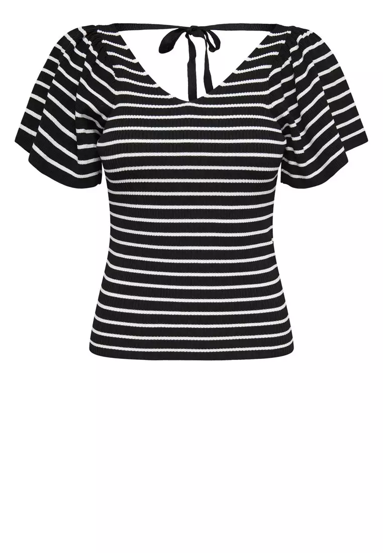 Leelo Stripe Back V-Neck Top