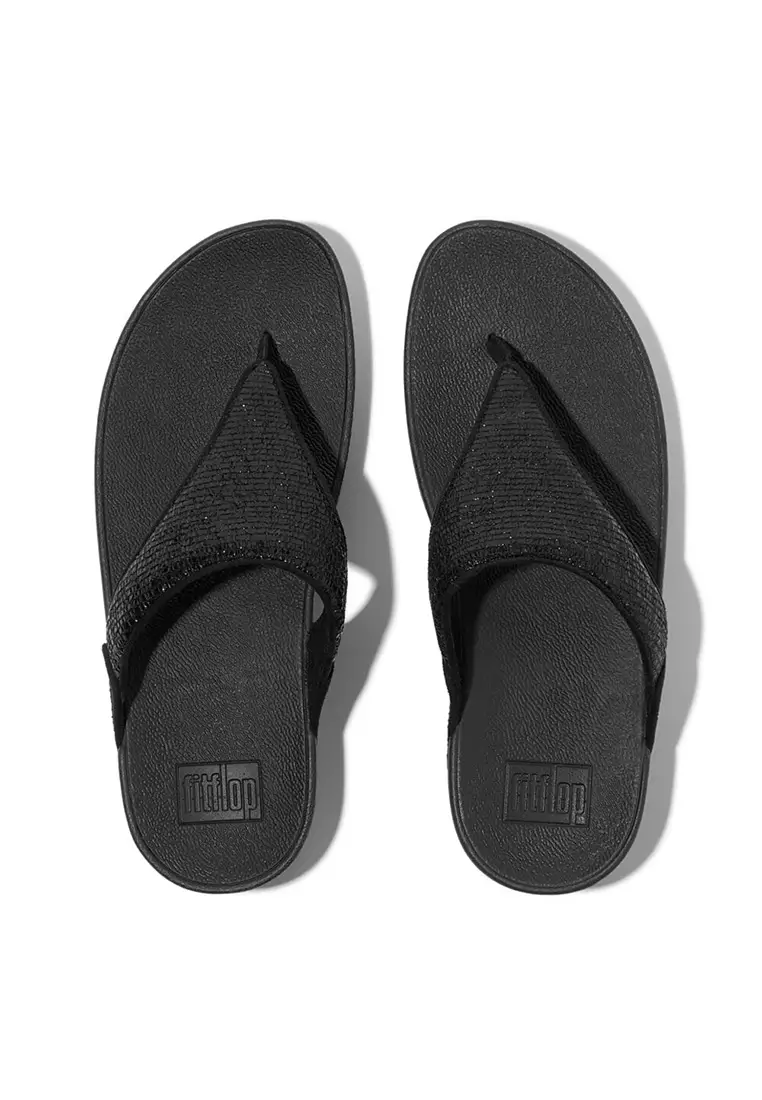 Lulu Crinkled-shimmer Toe-post Sandals