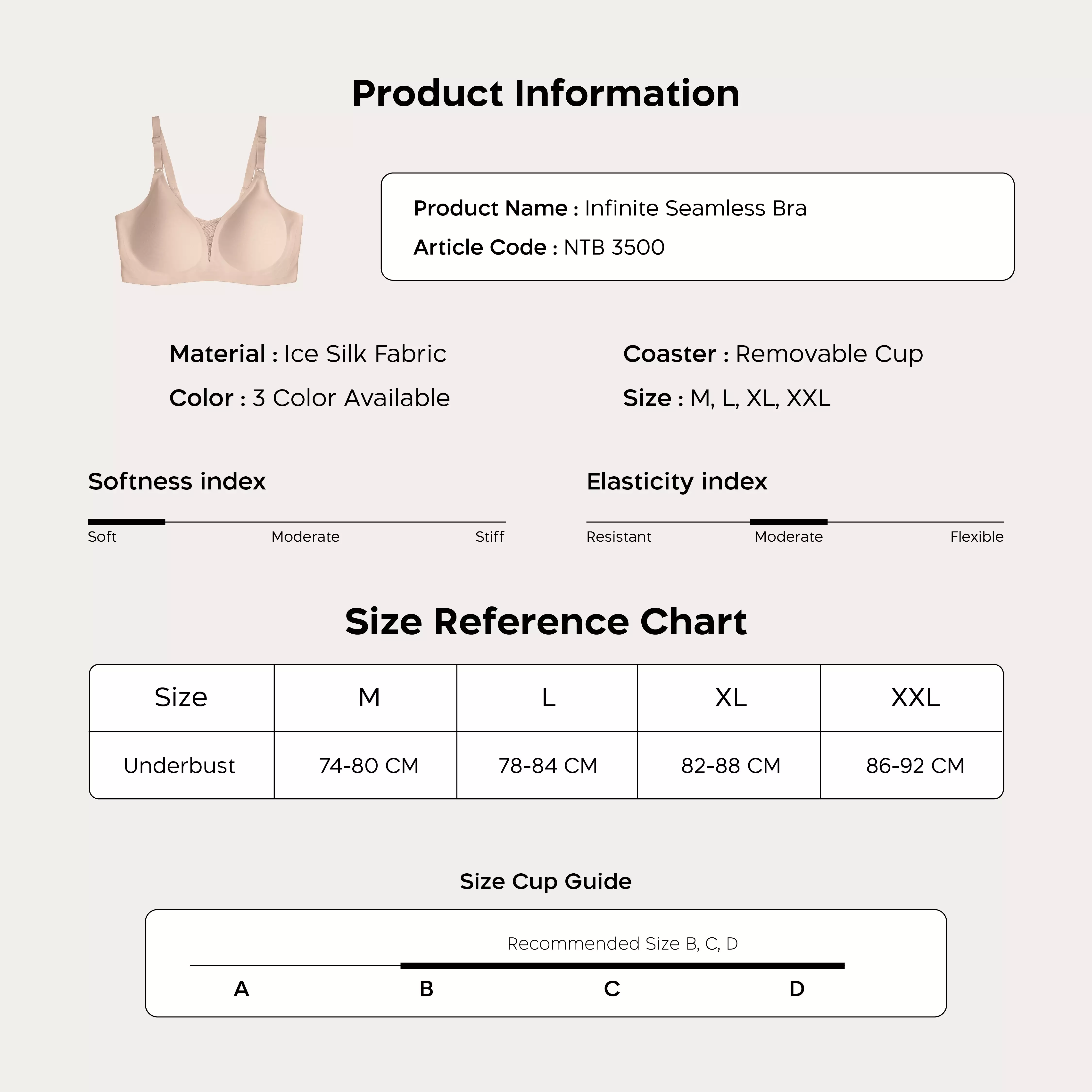 Nathalie Seamless Lace Bra NTB 3500 - Biru Muda