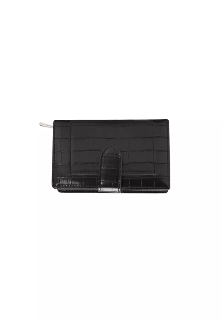 Dompet Wanita Lipat Kecil Karina Wallet Bahan Kulit ORIGINAL - Black