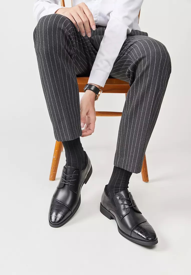 Spliced Faux Leather Derby Shoes KB05-6