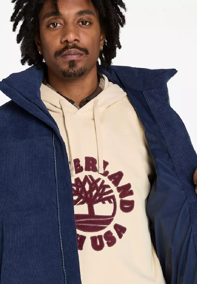 男款燈芯絨防水羽絨外套