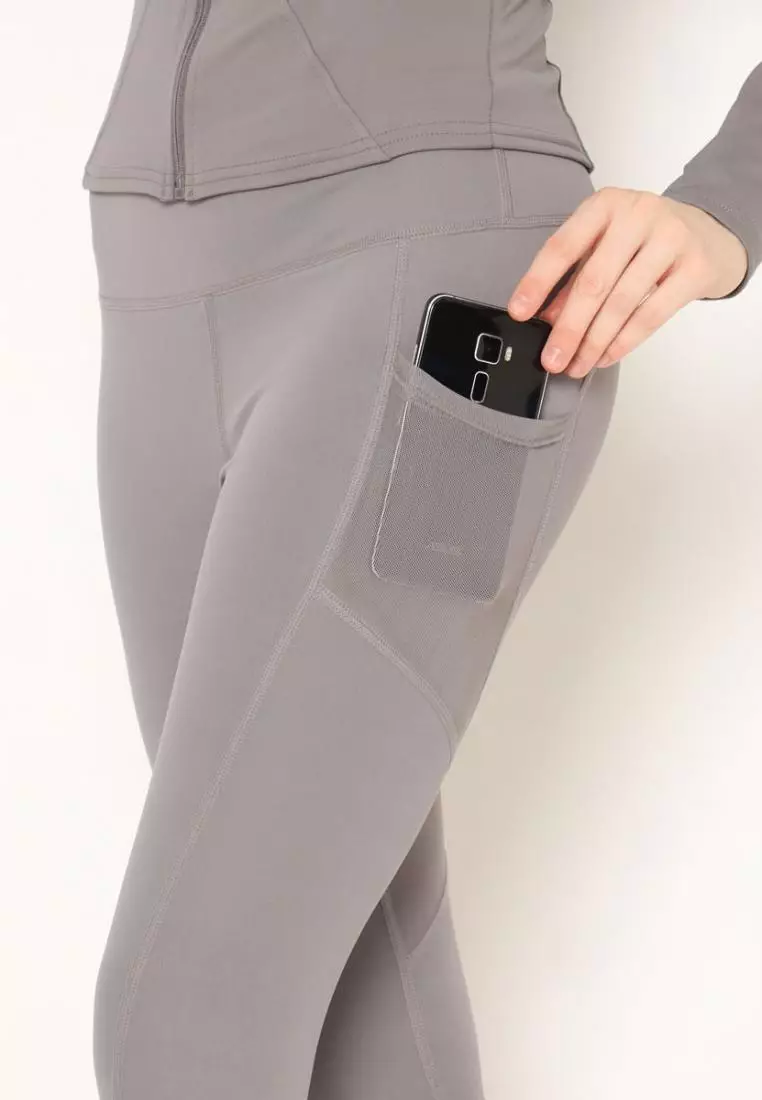 FITWEAR - ROSE SPORT LEGGING POCKET PJ MEDIUM WAIST - GREY