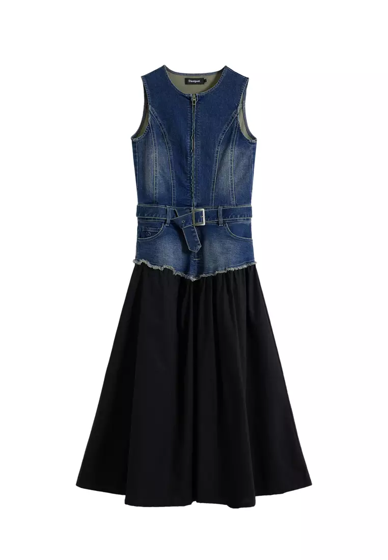 Denim combined dress