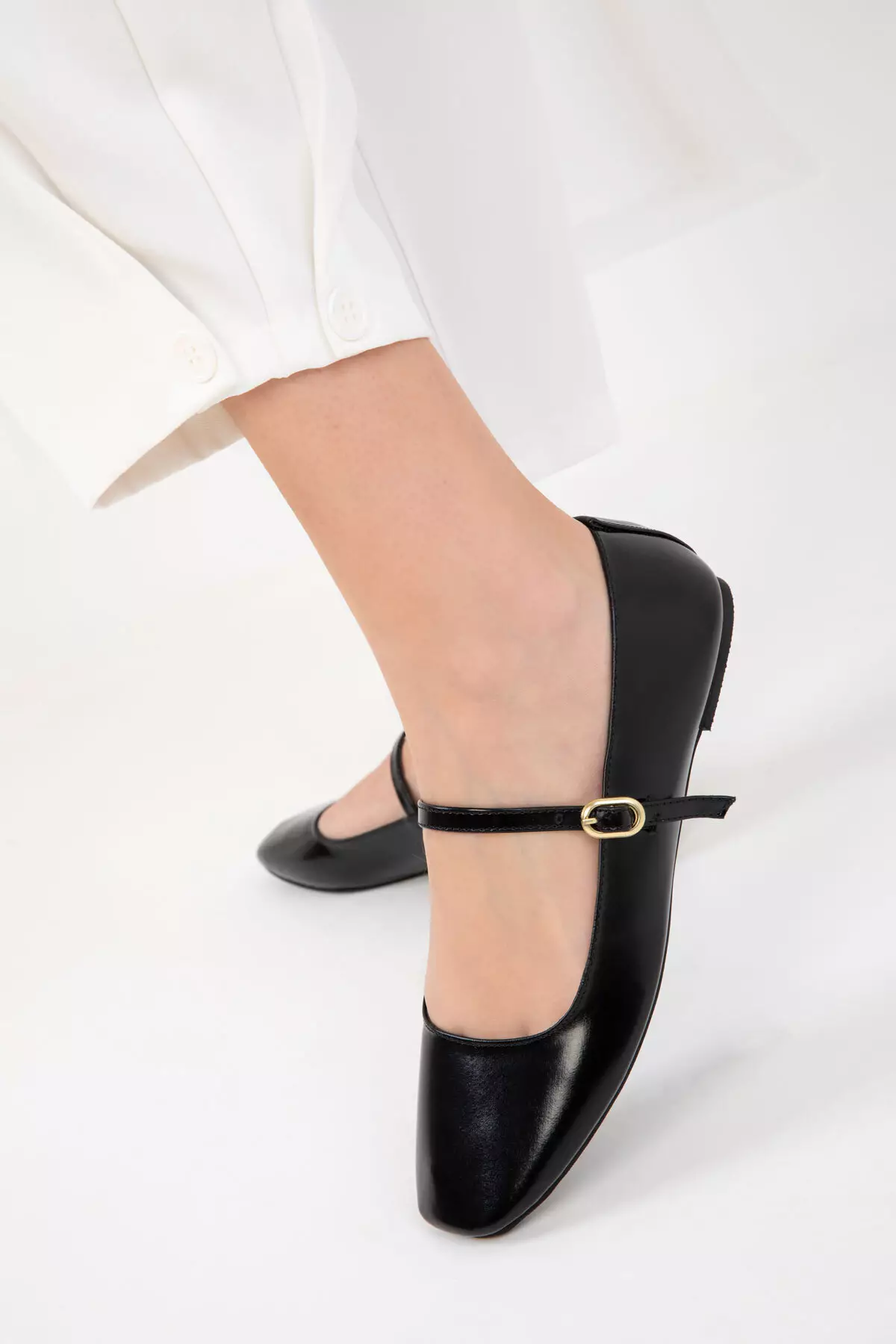 Black Patent Leather Women's Ballerinas 20237