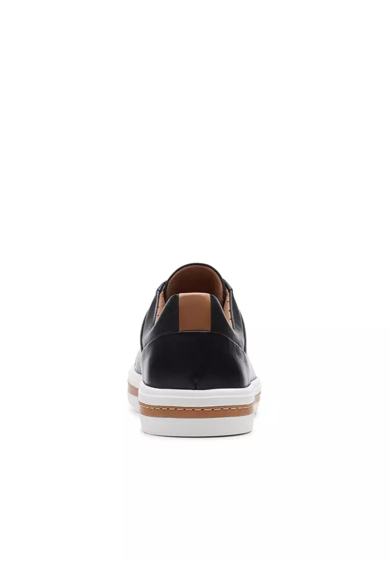 Womens Un Maui Lace Sneakers Black Leather - Wide Fit
