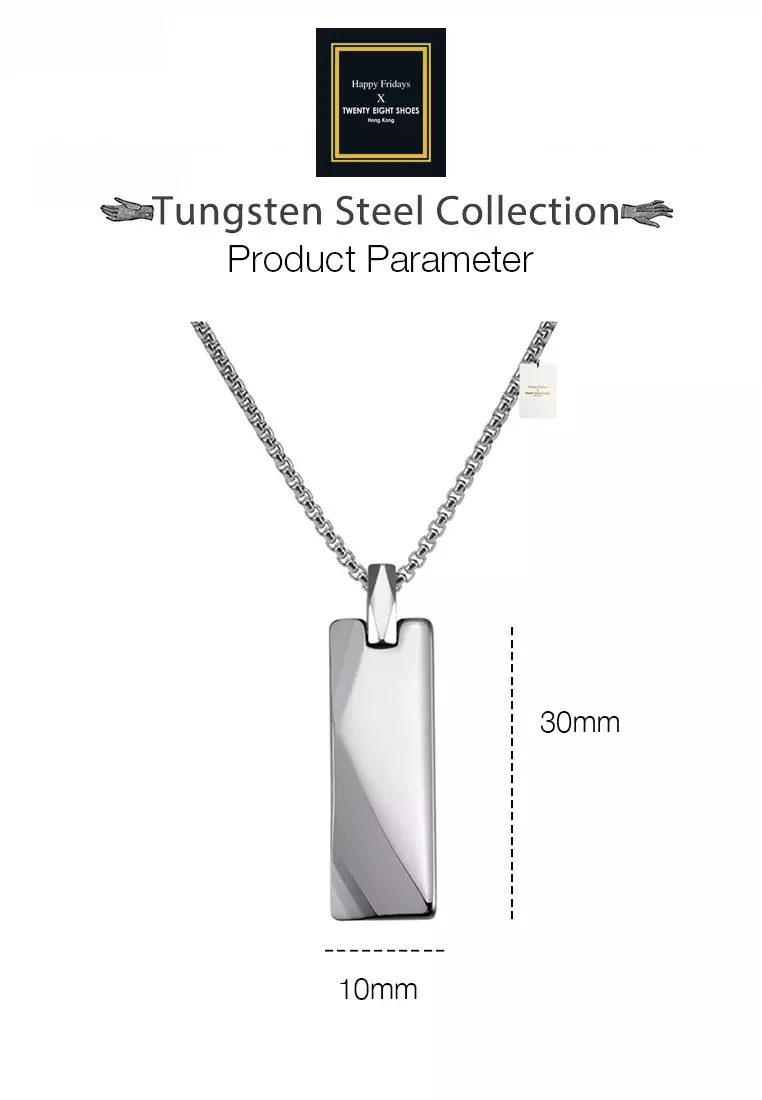 Minimalist Chic Tungsten Steel Geometric Pendant Necklace JW GS-L8