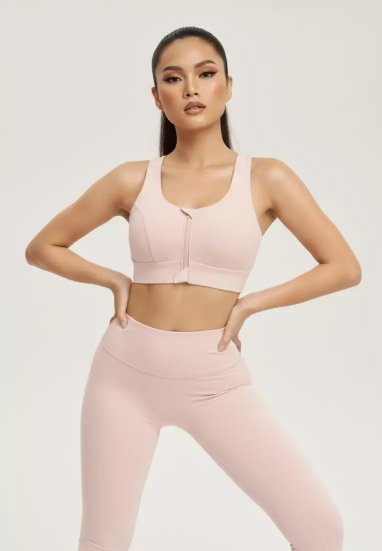 Aries High-Support Zip Sports Bra – Seamless Nylon Spandex Breathable & Quick Dry