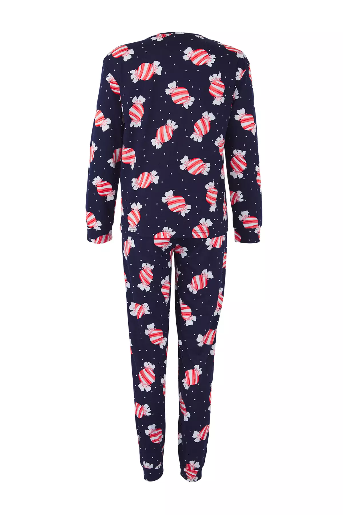 Teen Navy Blue 100% Cotton Fun Candy Printed Knitted Pajama Set Thmaw26Pt00018