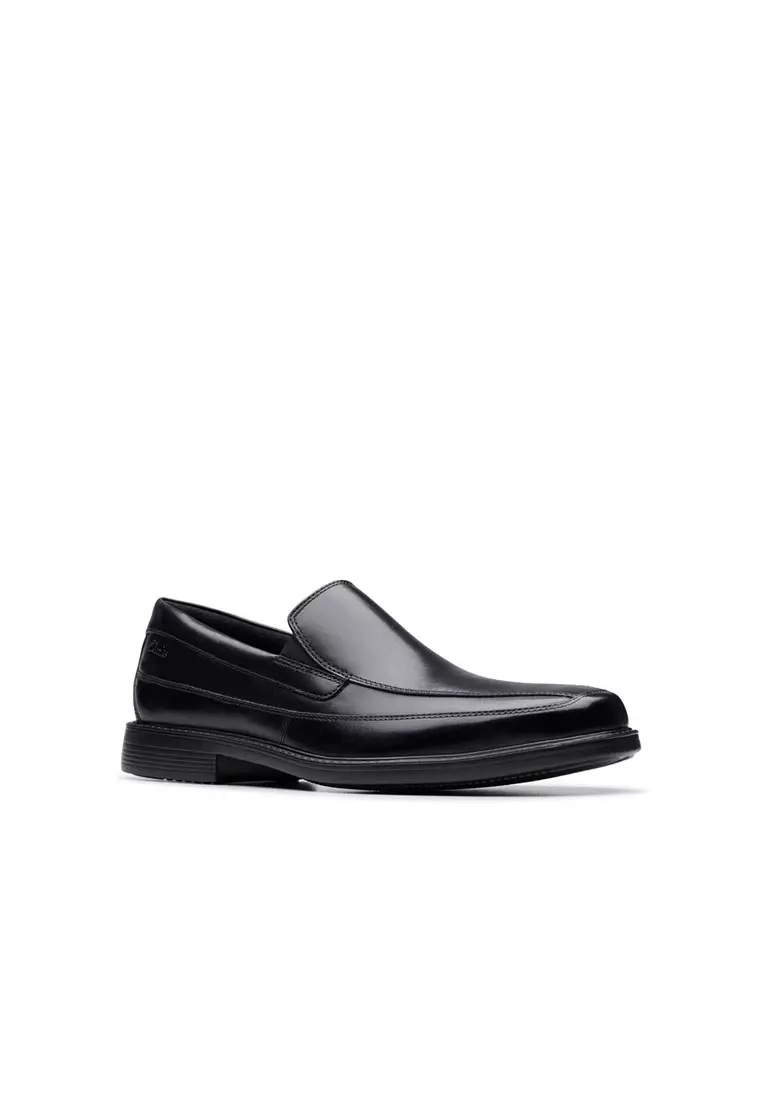 Mens Cosgrove Free Formal Shoes Black Leather - Wide Fit