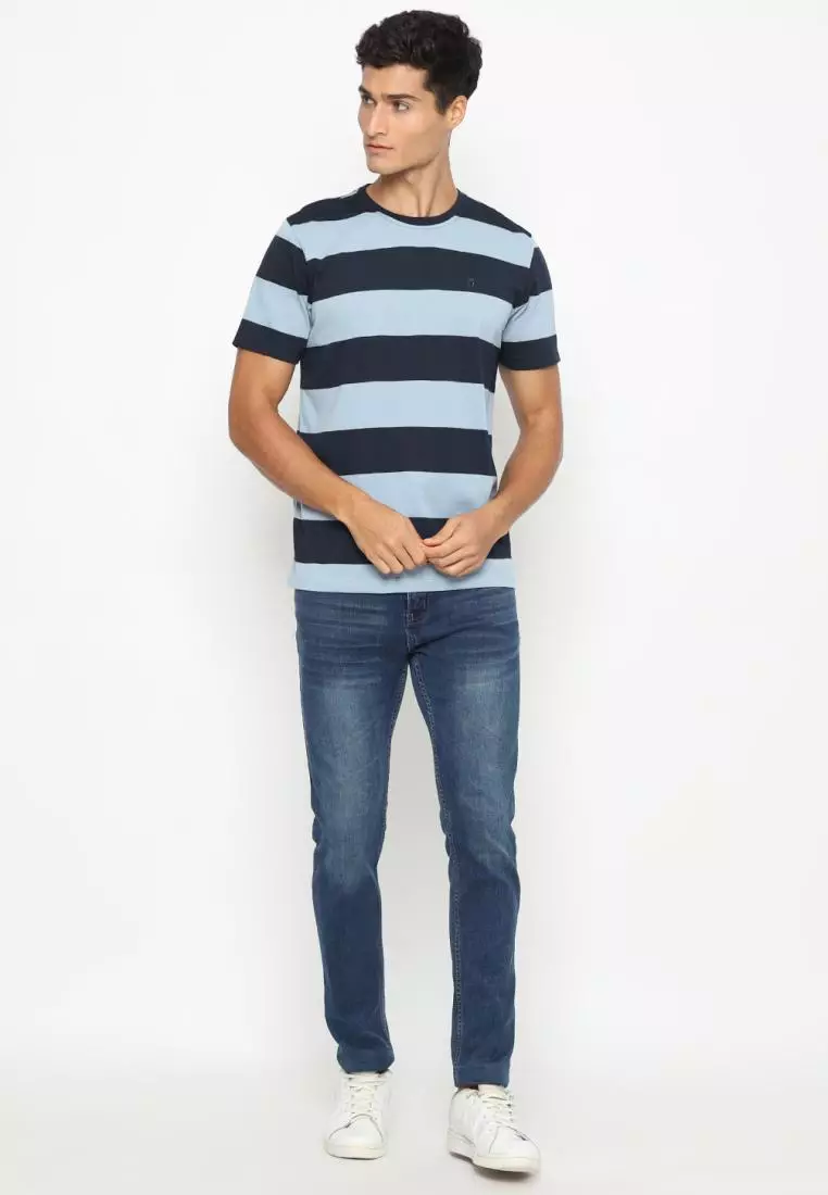 Matsuda T Shirt Pria Kaos Stripe Nanao