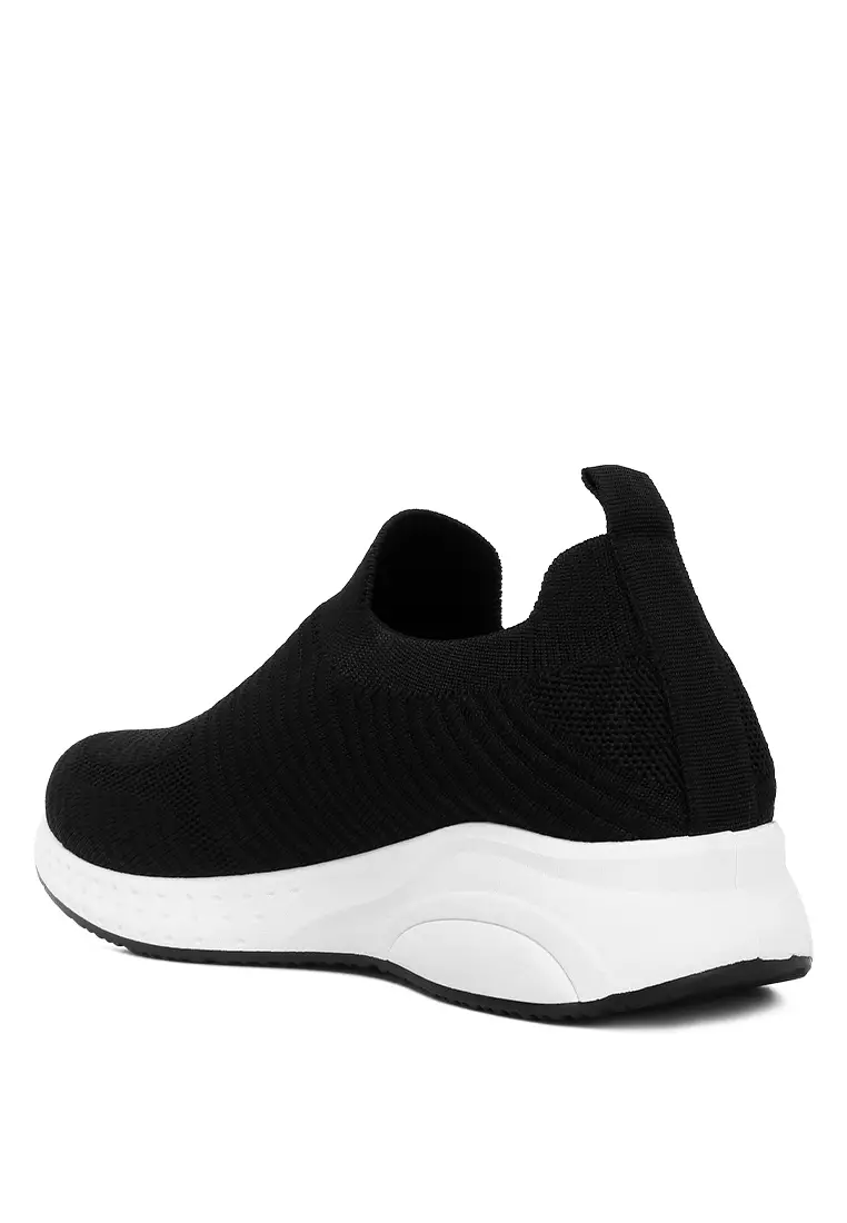 Buy London Rag Black Knitted Slip On Sneakers 2024 Online | ZALORA ...