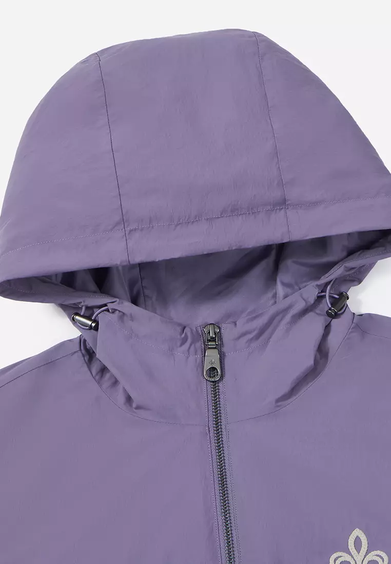 WOMEN'S LOGO LOOSE FIT SIDE STRIPED HOODED JACKET