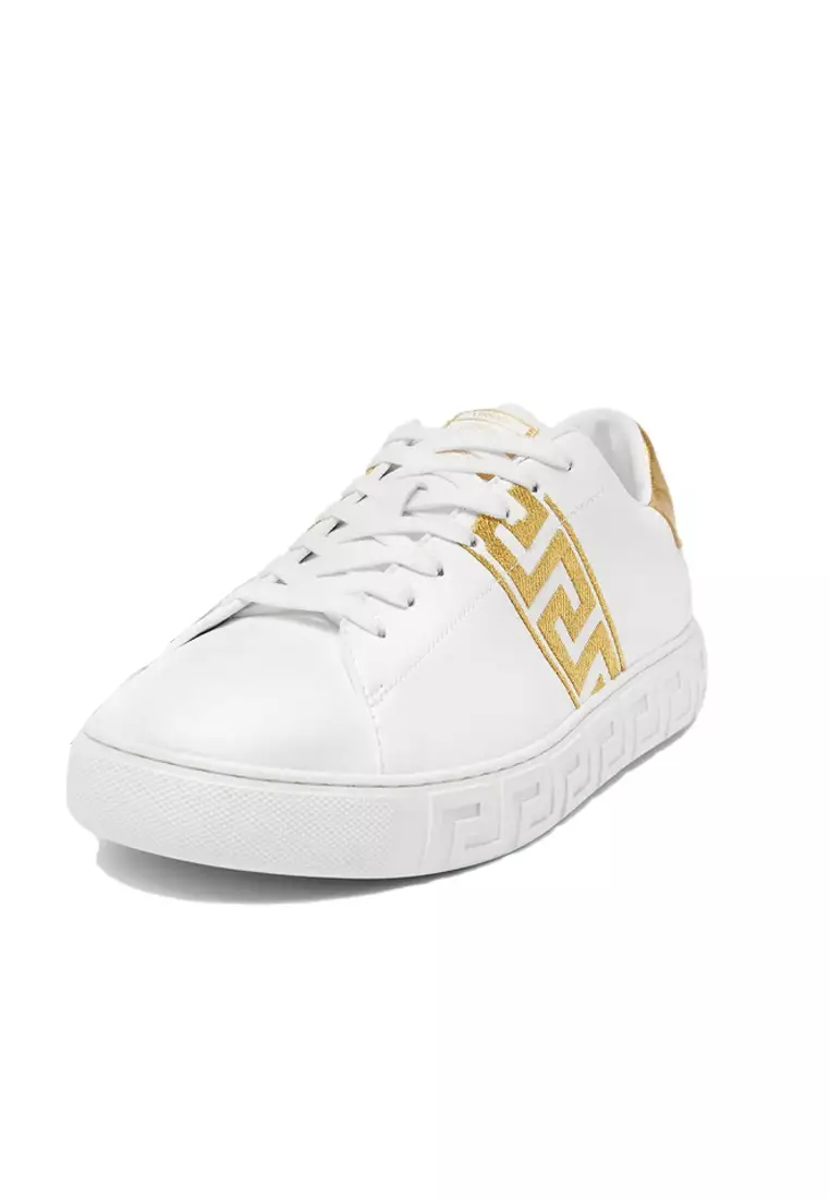 Men's Greca Embroidered Low-Top Sneakers 10144601A00776 2W110