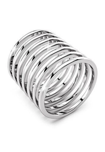 925 Signature silver 925 SIGNATURE Solid 925 Sterling Silver 7 in 1 Stacked Rings 3DC53ACBD4428EGS_1