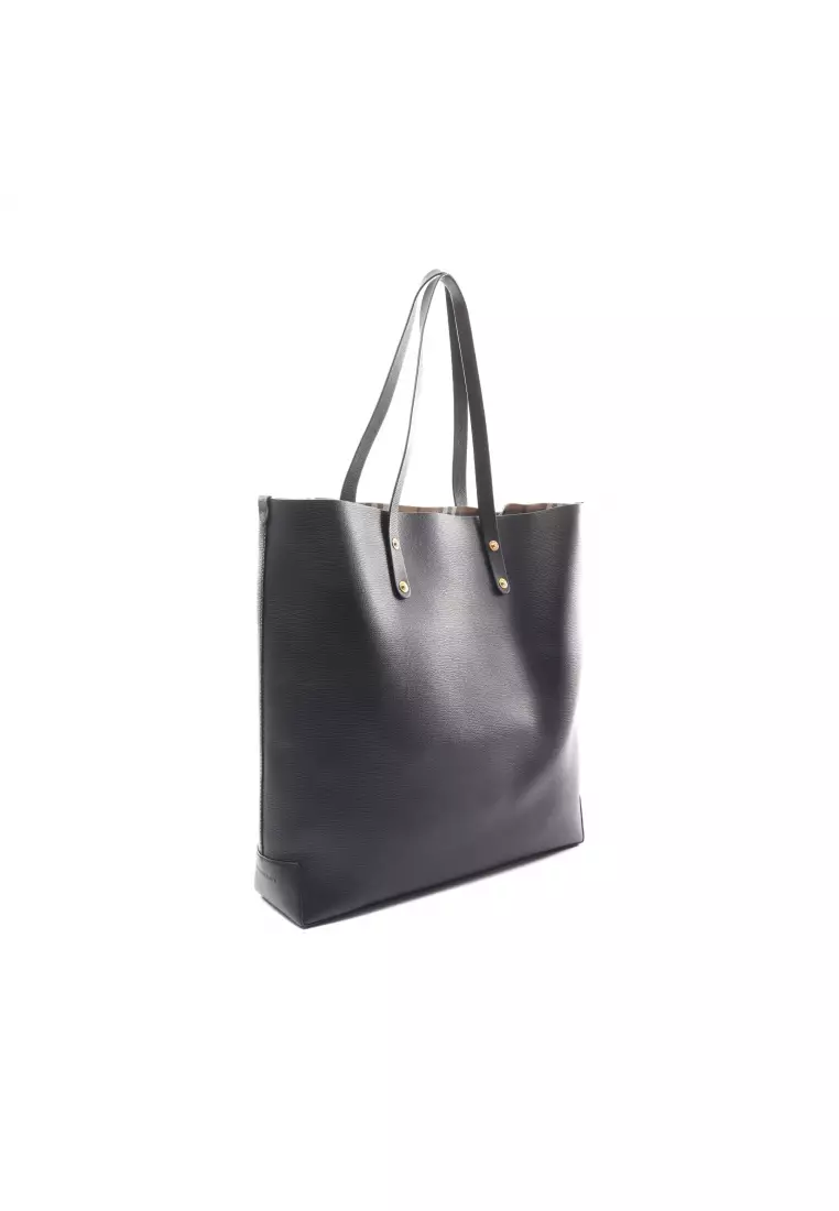 Buy BURBERRY Pre loved Burberry Handbag tote bag leather black