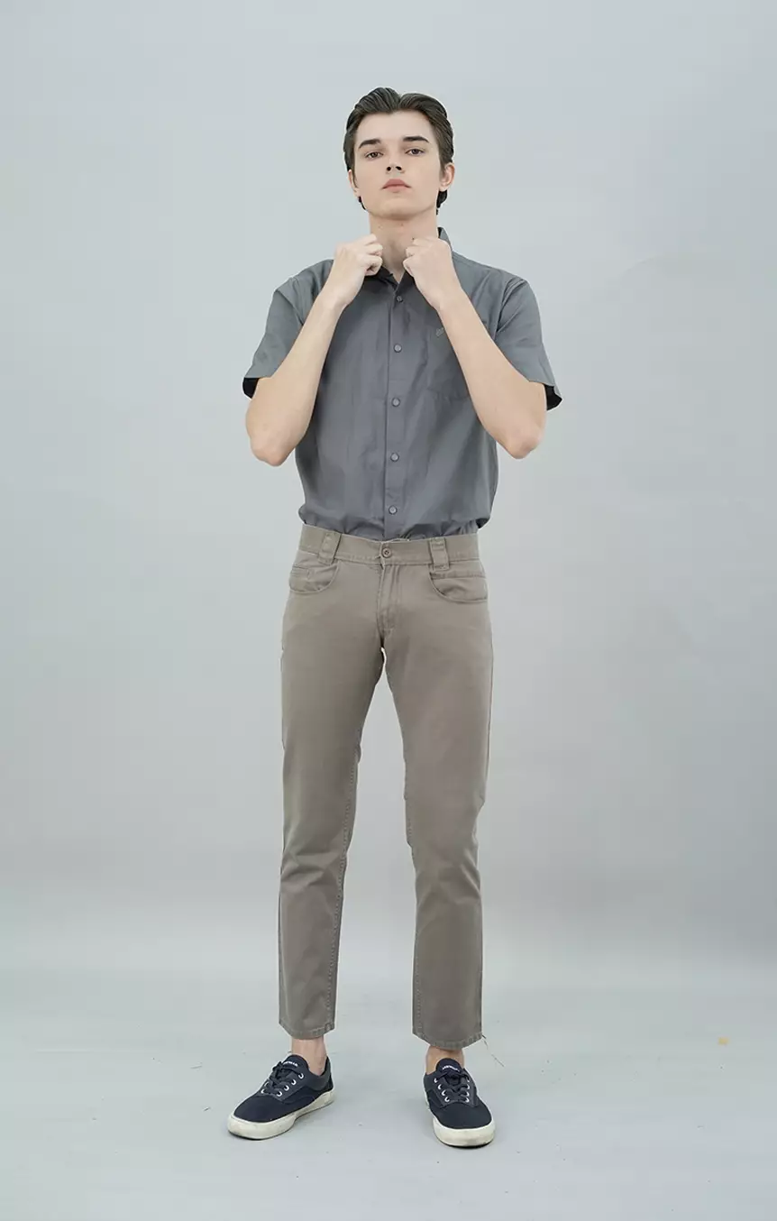 LGS - Celana Panjang Casual Pria Warna Coklat Chinos Reguler Fit - CCT.787.052.004.C