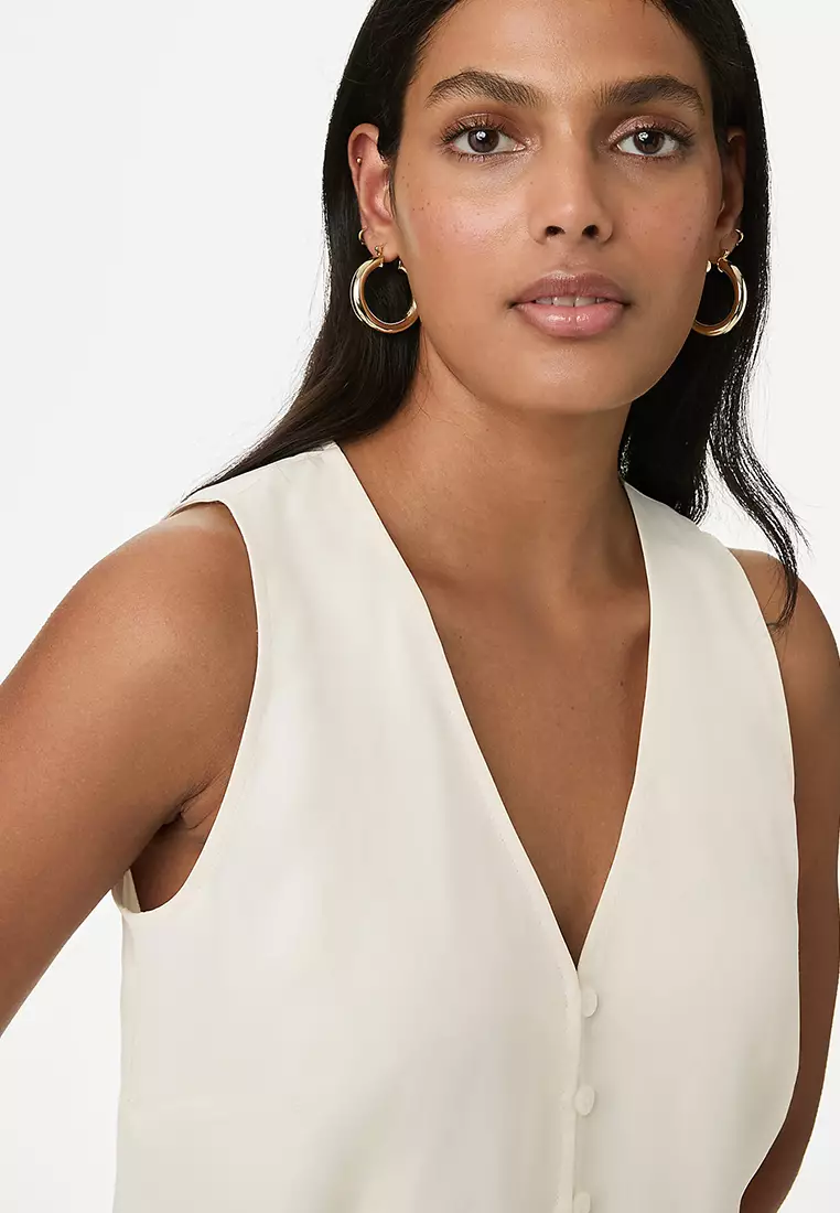 Satin Single Breasted Waistcoat