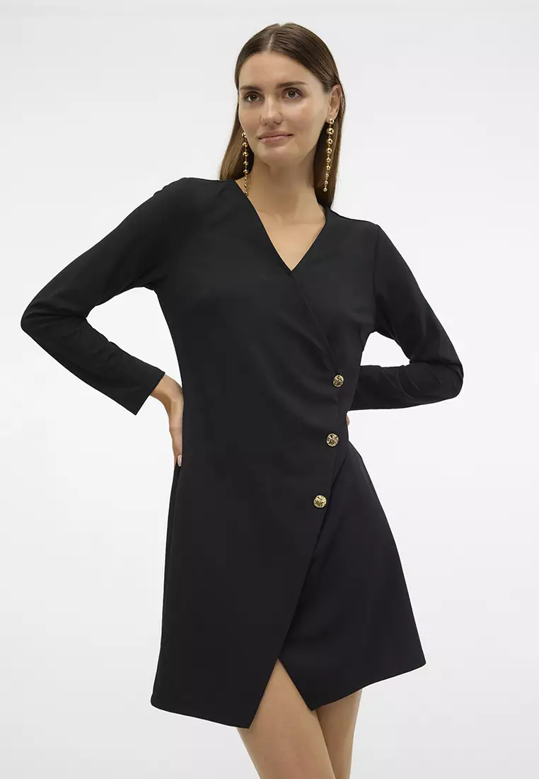 Enge V-Neck Blazer Dress