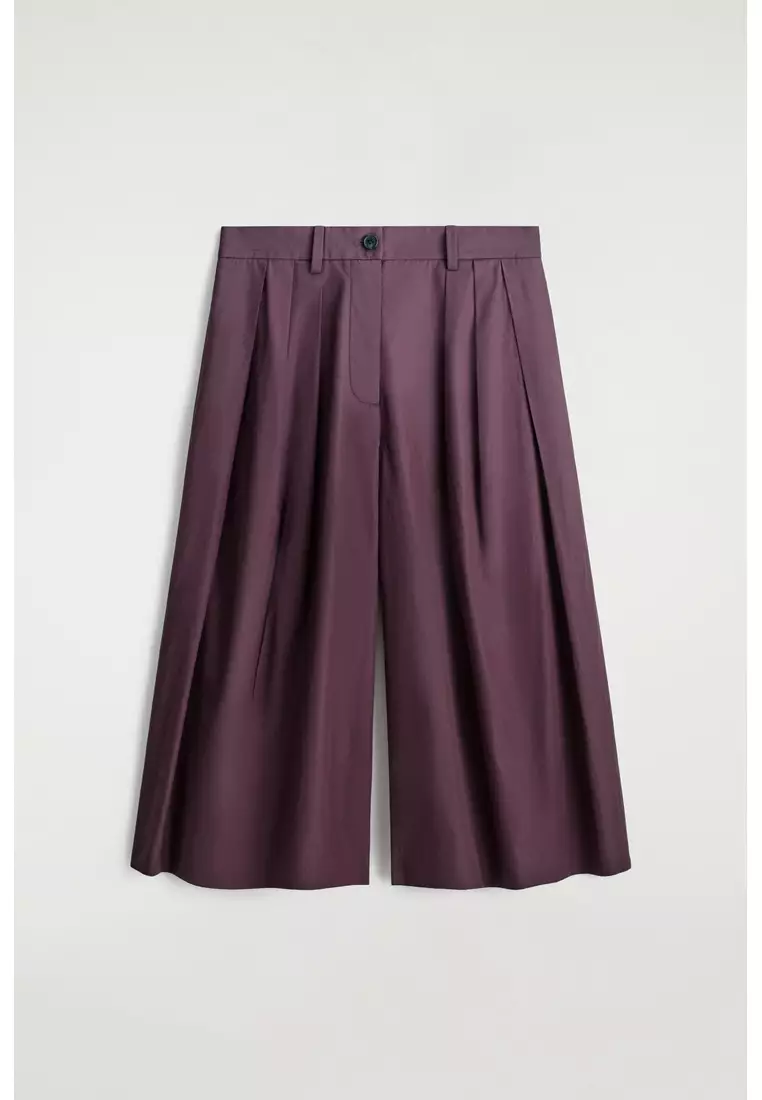 PLEATED COTTON CULOTTES