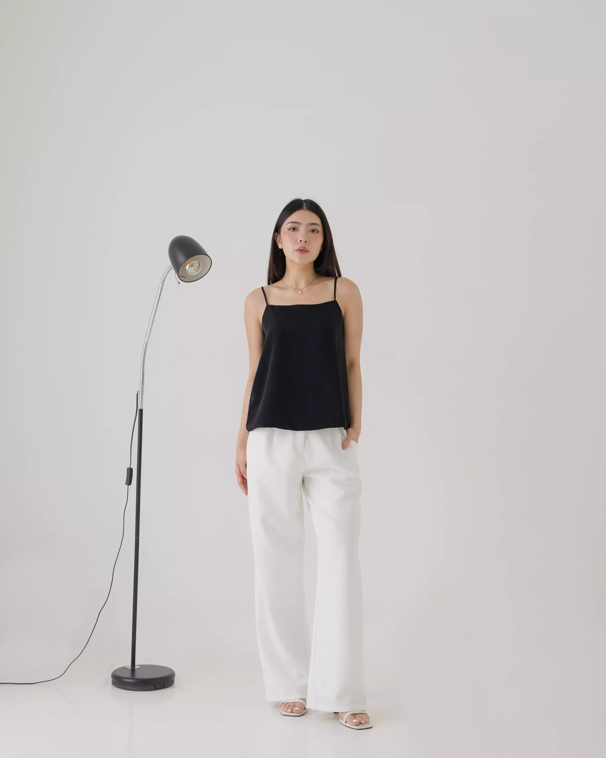 Basic Square Neck Tank in Black