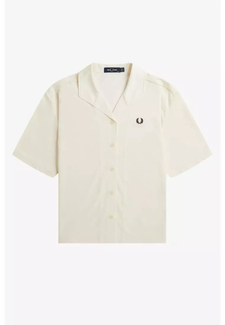 Fred Perry G9192 Open Collar Jersey Shirt (Ecru)