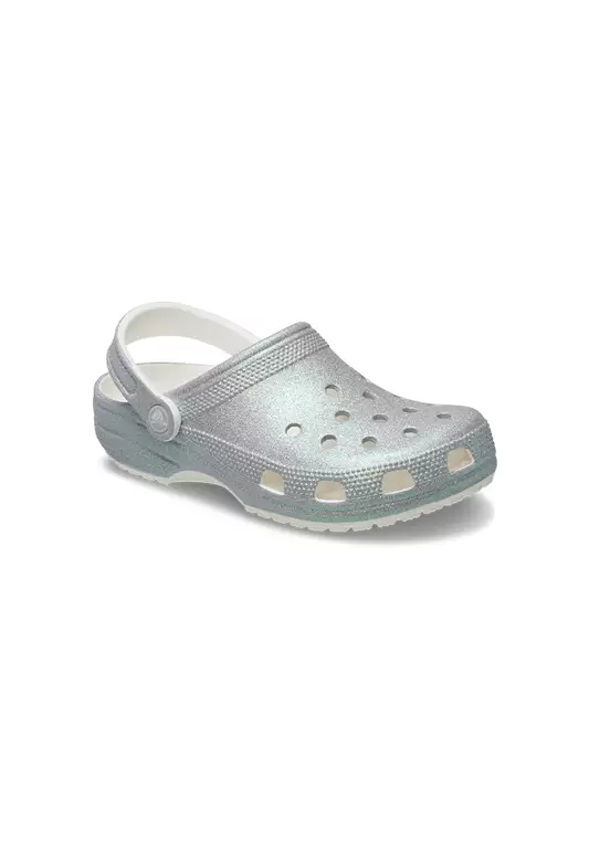 Classic Iridescent Glitter Clog in White