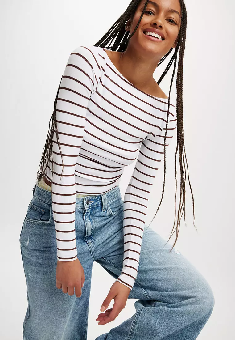Staple Rib Boat Neck Long