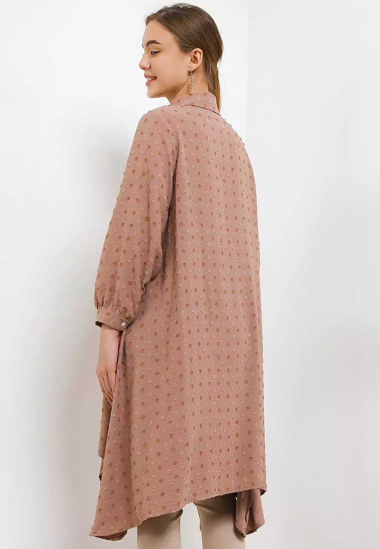 Dotted Hi Lo Shirt Dress