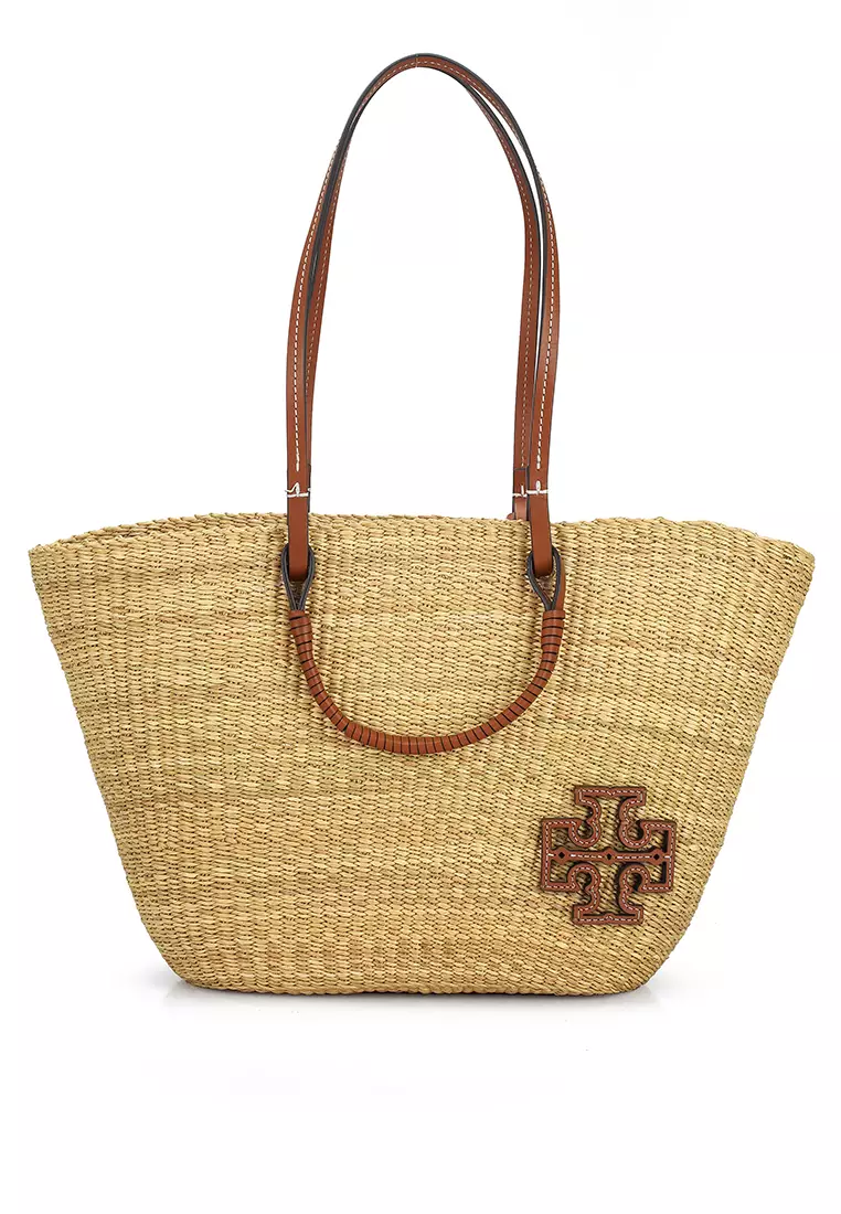 Tory burch ella online straw mini tote